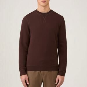 SUNSPEL Loopback Crewneck Truffle Brown Sweatshirt Medium NEW Cotton Pullover